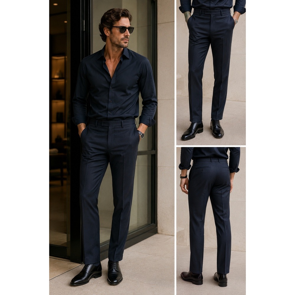 Tom Ford Navy Men's Dress Pants - 36, but tailored to 33 inch waist